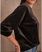 T-shirt en velours Topaze noir