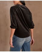 T-shirt en velours Topaze noir