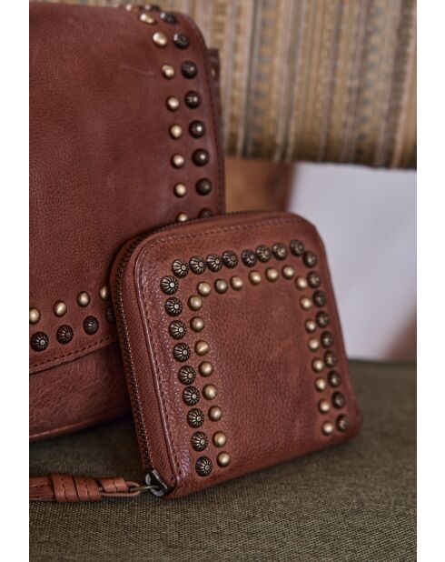 Cartera Gaspard, color camel claro