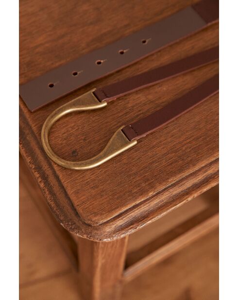 Ceinture large Julio en cuir chocolat