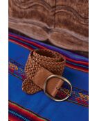 Ceinture large Éloïse en cuir camel clair