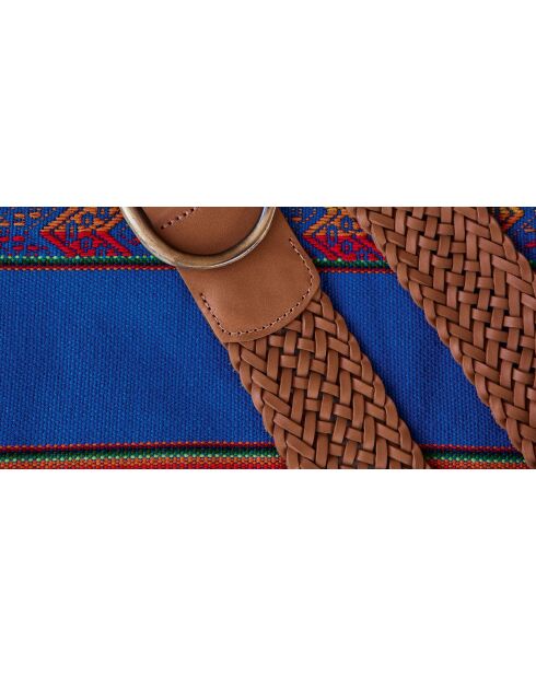 Ceinture large Éloïse en cuir camel clair