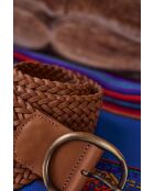Ceinture large Éloïse en cuir camel clair