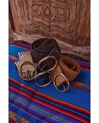 Ceinture large Éloïse en cuir camel clair