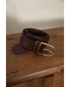 Ceinture moyenne en cuir Jean chocolat