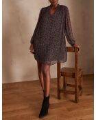 Mylene bordeauxrode jurk met print