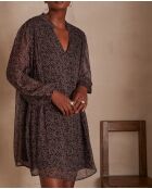 Mylene bordeauxrode jurk met print