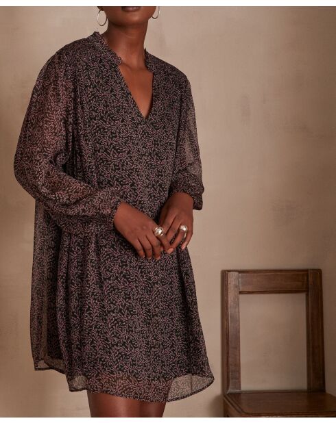 Mylene bordeauxrode jurk met print