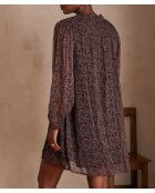 Mylene bordeauxrode jurk met print