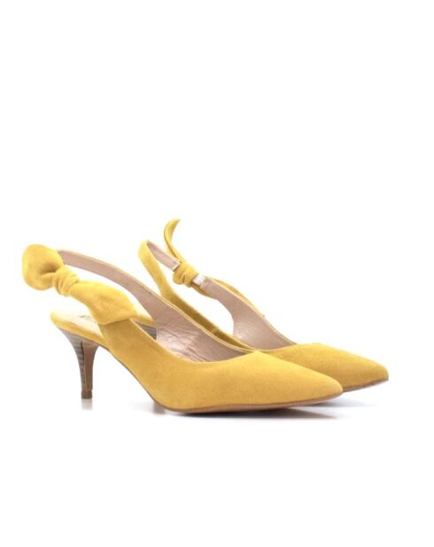 Gelbe Dakota-Lederpumps - 7 cm Absatz