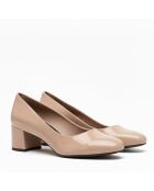 Escarpins en cuir vernis CA-2247L nudes - Talon 6 cm
