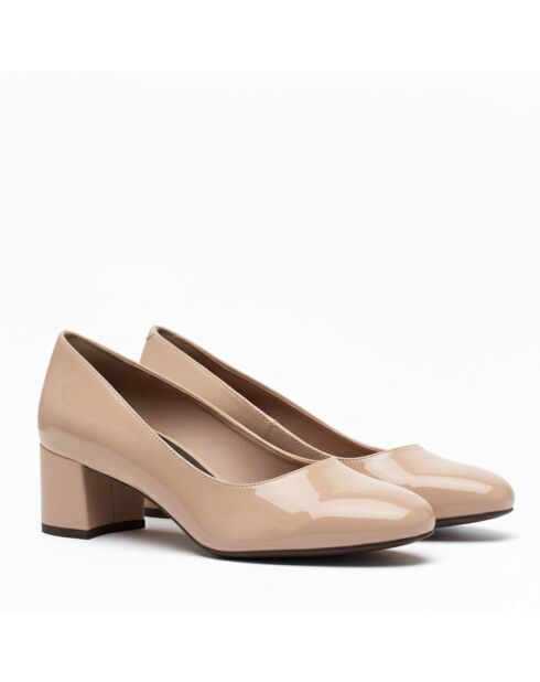 Escarpins en cuir vernis CA-2247L nudes - Talon 6 cm
