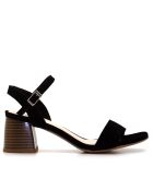 CA-1362 schwarze Ledersandalen