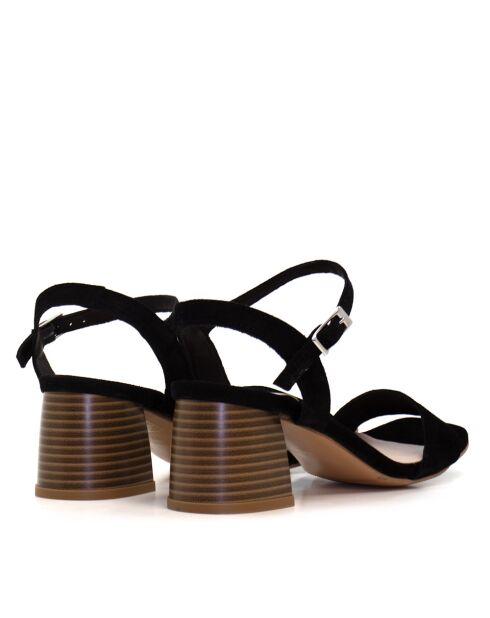 CA-1362 schwarze Ledersandalen