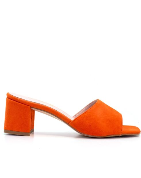 Sandales à talon en daim Rumba mandarin