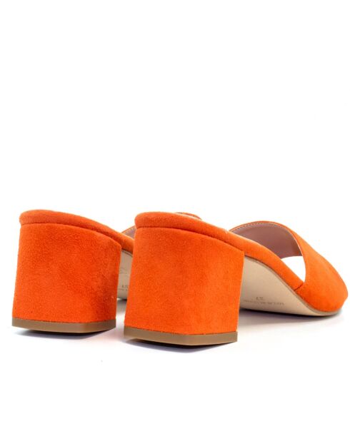 Sandales à talon en daim Rumba mandarin