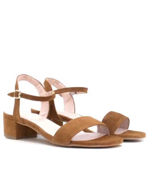 Sandales à talon en daim Elle marron