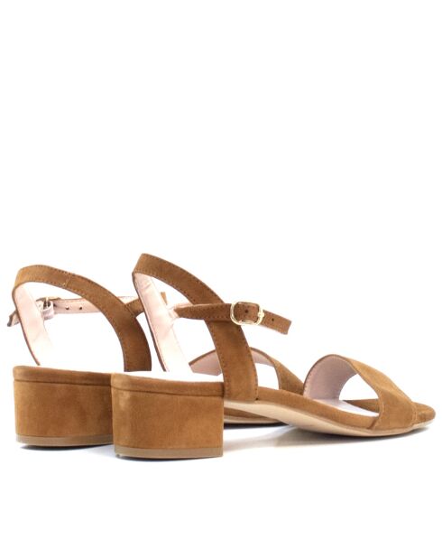 Sandales à talon en daim Elle marron