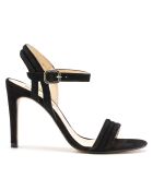 Mar sandalen met hak van zwart suède - hak 9,5 cm