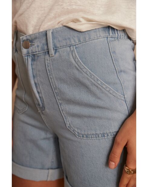 Shorts in denim indaco chiaro Sanae