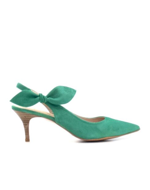 Groene leren pumps Dakota - hak van 7 cm