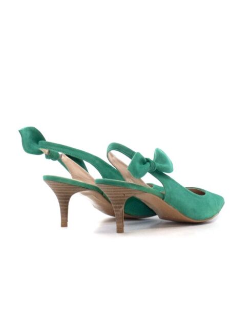 Groene leren pumps Dakota - hak van 7 cm