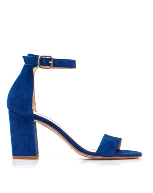 Marineblaue Sandalen Enya aus Veloursleder
