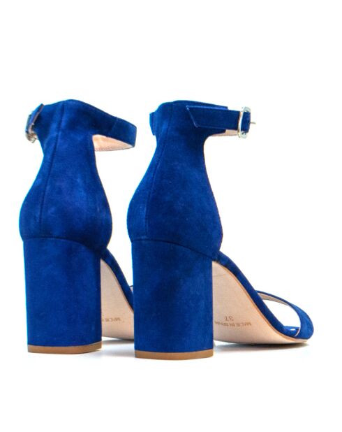 Marineblaue Sandalen Enya aus Veloursleder