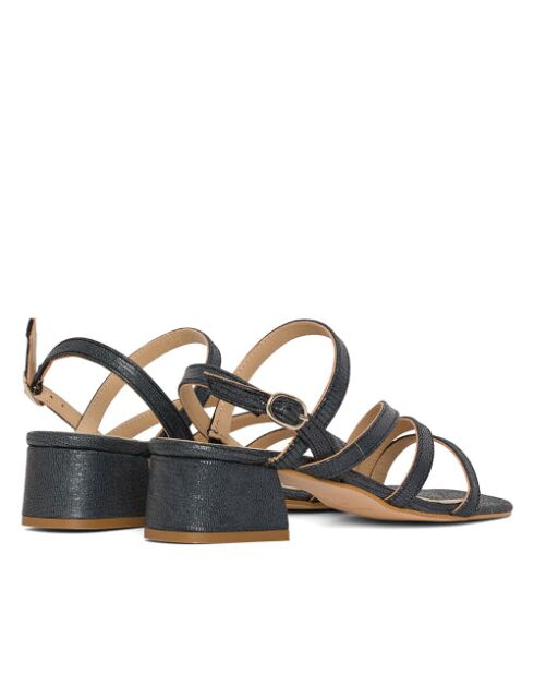 Marineblauwe sandalen met ruiten en hak Celine