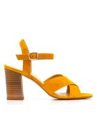 Gelbe Alanis Sandalen aus Veloursleder - 8 cm Absatz