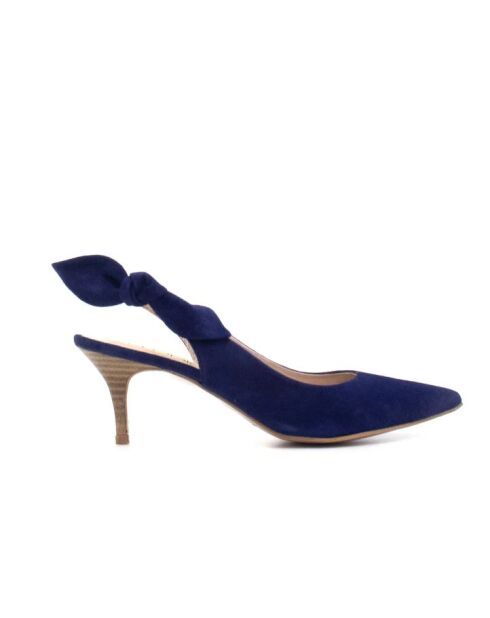 Blauwe leren pumps Dakota - Hak 7 cm