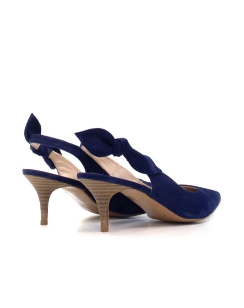 Blauwe leren pumps Dakota - Hak 7 cm