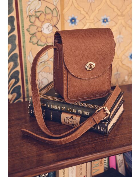 Petit sac Ines en cuir camel clair