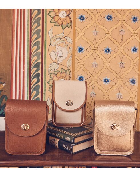 Petit sac Ines en cuir camel clair