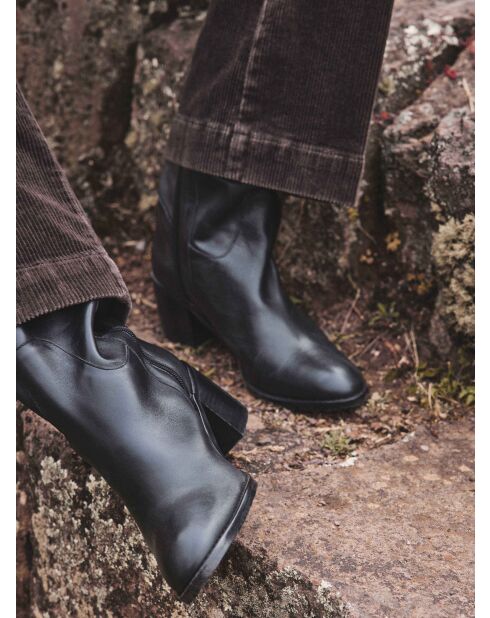 Bottines en cuir Ronnie noires