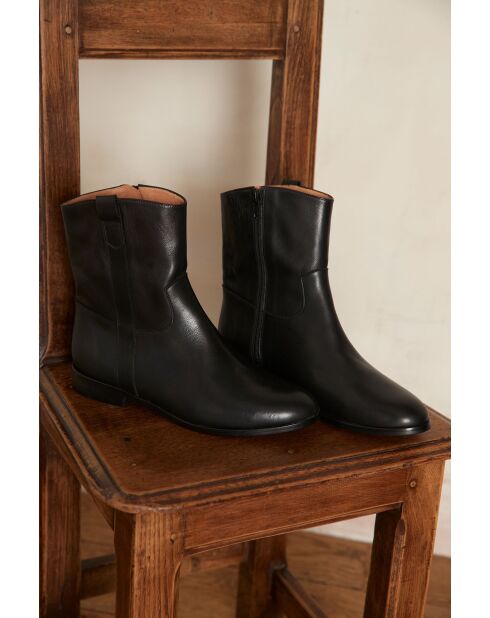 Bottines en cuir Ronnie noires