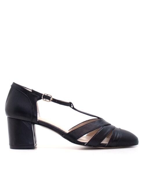 Escarpins en cuir CA-2178 noirs - Talon 5,5 cm