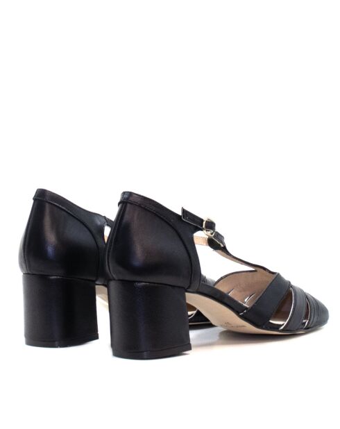 Escarpins en cuir CA-2178 noirs - Talon 5,5 cm