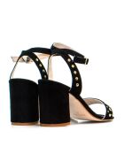 Schwarze Elite-Sandalen aus Veloursleder mit Absatz — 6,5 cm Absatz