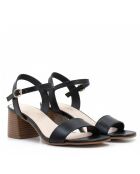 CA-1362 schwarze Ledersandalen