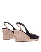 Compensées à bout ouvert 105776 noires - Talon 8 cm
