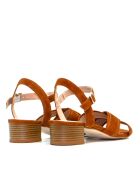 Sandales à talon en daim Ava marron