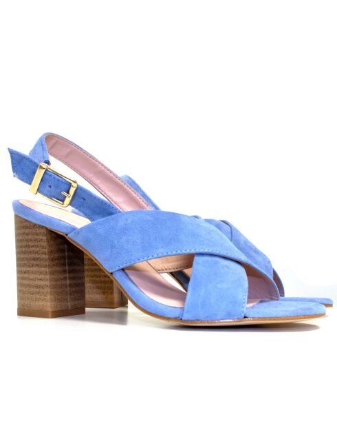 Goldie Jeans Sandalen aus Veloursleder mit Absatz 7,5 cm