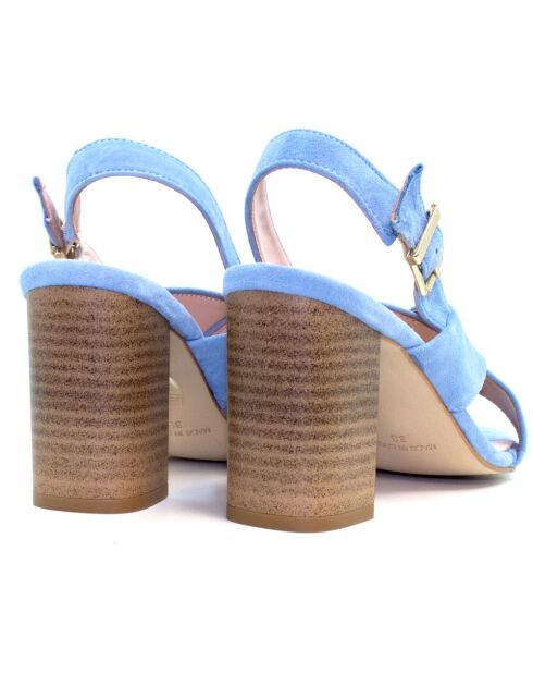Goldie Jeans Sandalen aus Veloursleder mit Absatz 7,5 cm