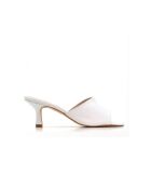 Dolly weiße Ledersandalen mit Absatz - 6 cm Absatz