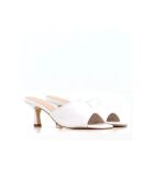 Dolly weiße Ledersandalen mit Absatz - 6 cm Absatz