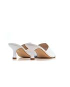 Dolly weiße Ledersandalen mit Absatz - 6 cm Absatz