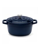 22 cm großer blauer runder Schmortopf