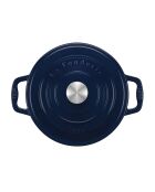 22 cm großer blauer runder Schmortopf