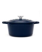 22 cm großer blauer runder Schmortopf